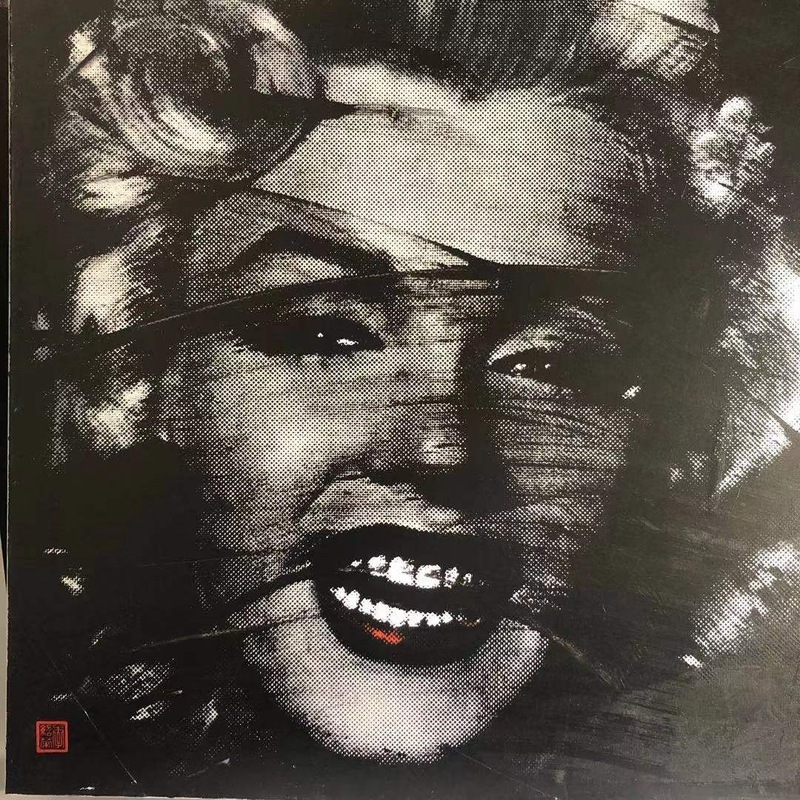 Marylin Monroe 100x100cm synthetic polymer and silkscreen inks on canvas 2019.JPG